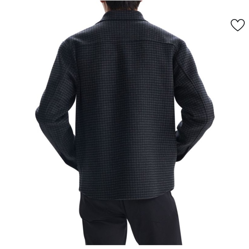 THEORY Houndstooth Wool-Cashmere Shirt Jacket size L - Picture 4 of 8